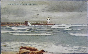 Stormy Day on Lake Michigan Postcard